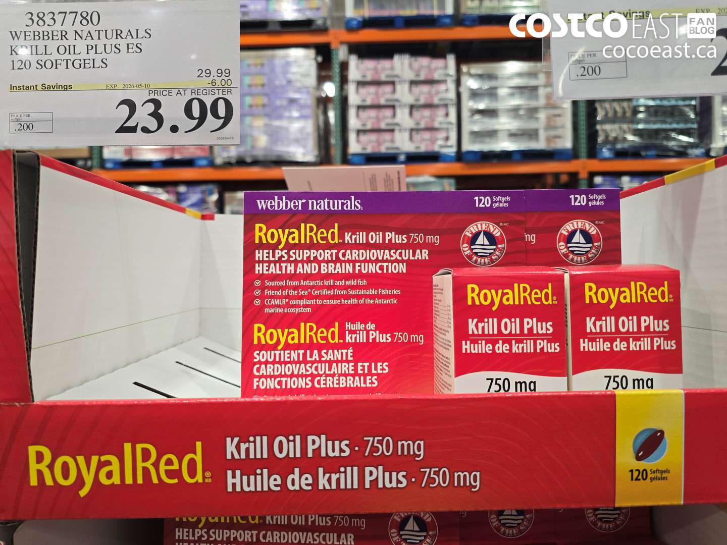 3837780 WEBBER NATURALS KRILL OIL PLUS ES 120 SOFTGELS ($6.00 INSTANT SAVINGS EXPIRES ON 2026-05-10) $23.99