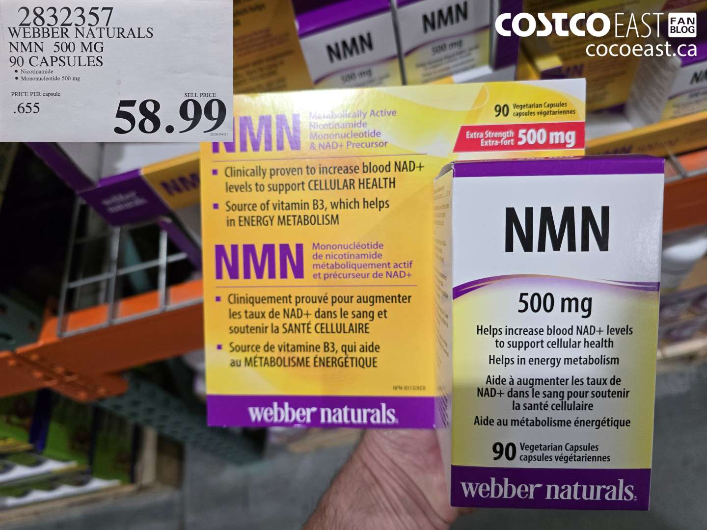 2832357 WEBBER NATURALS NMN 500 MG 90 CAPSULES $58.99