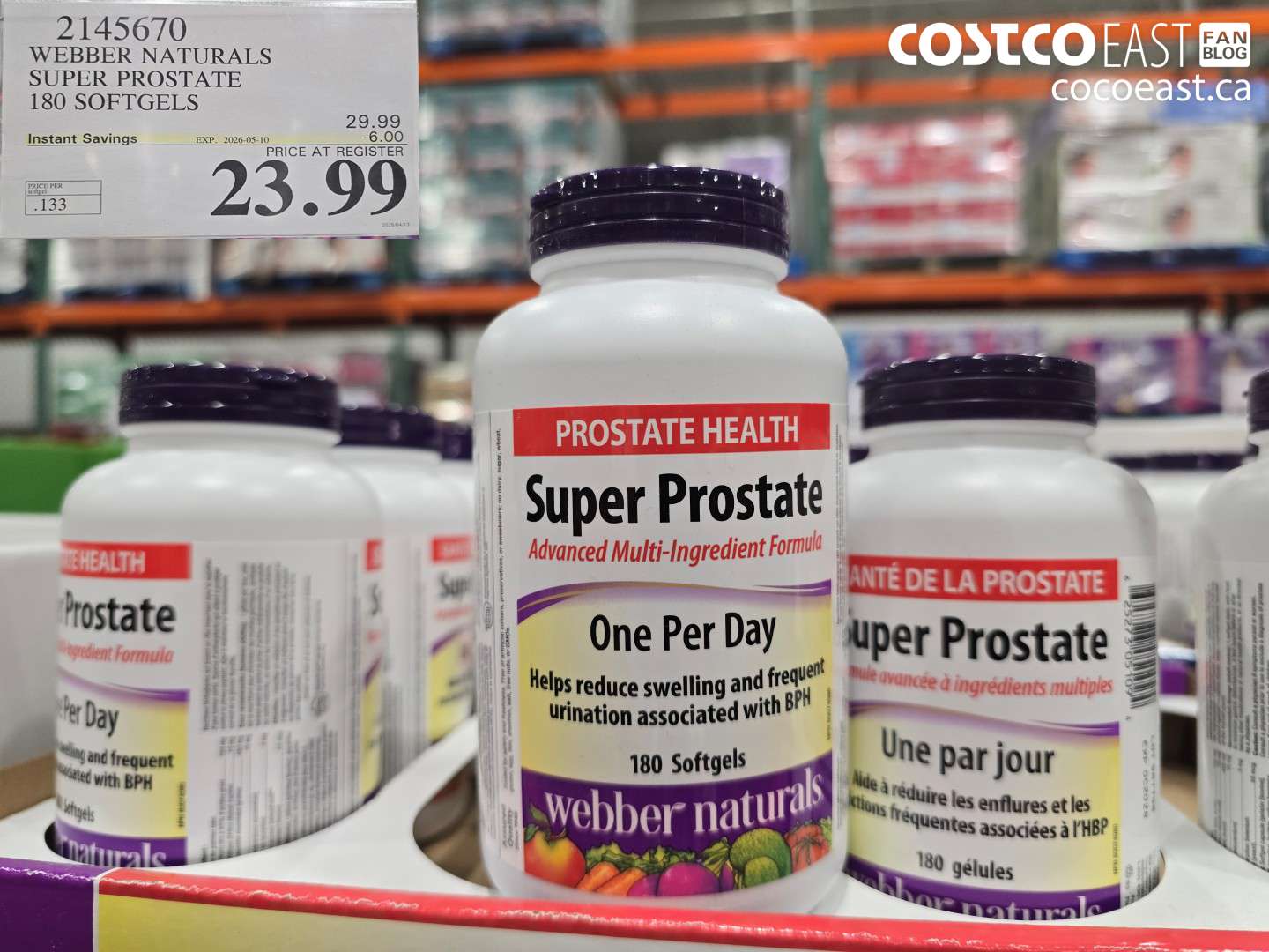 2145670 WEBBER NATURALS SUPER PROSTATE 180 SOFTGELS ($6.00 INSTANT SAVINGS EXPIRES ON 2026-05-10) $23.99