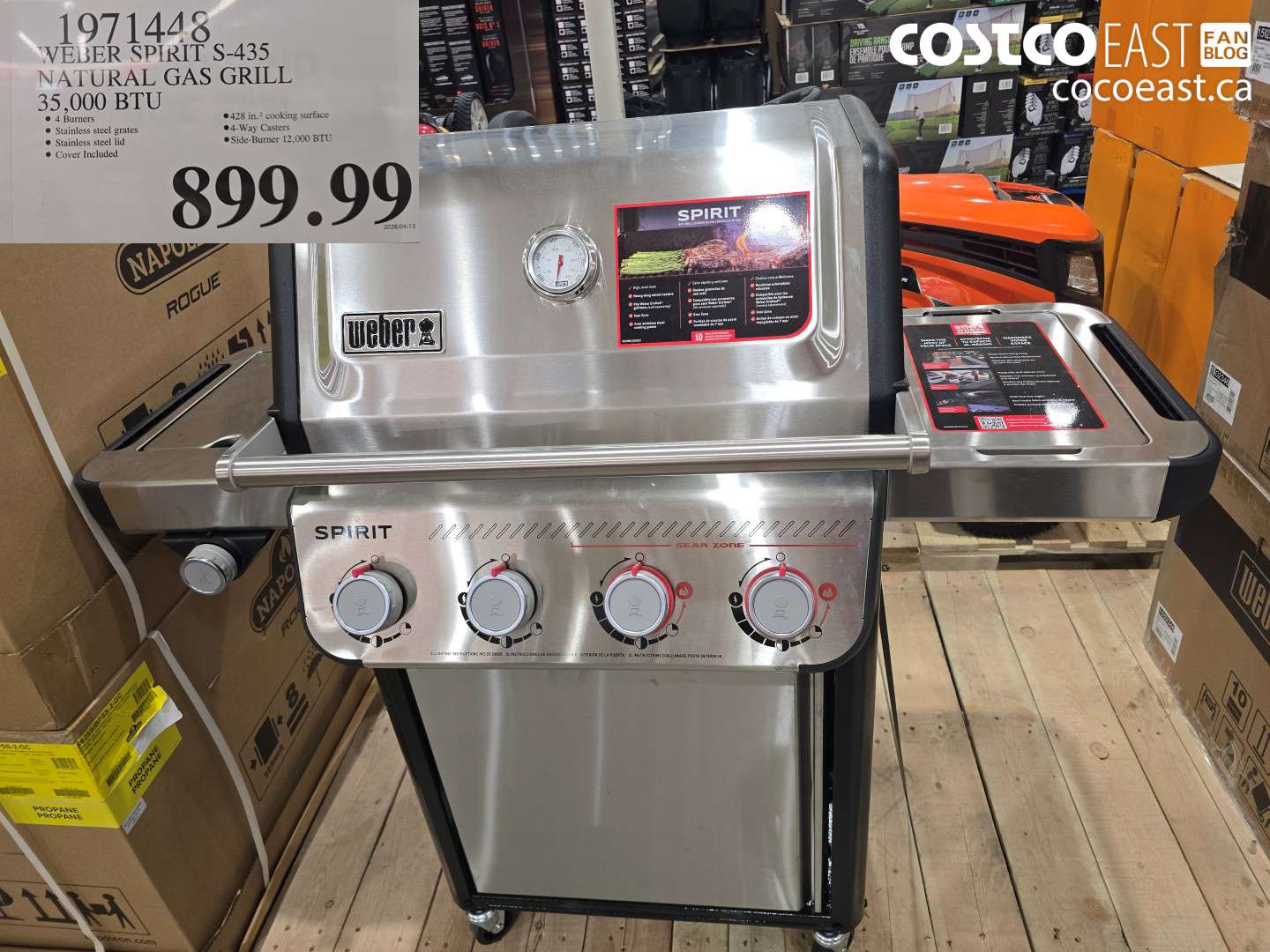 1971448 WEBER SPIRIT S-435 NATURAL GAS GRILL 35,000 BTU $899.99