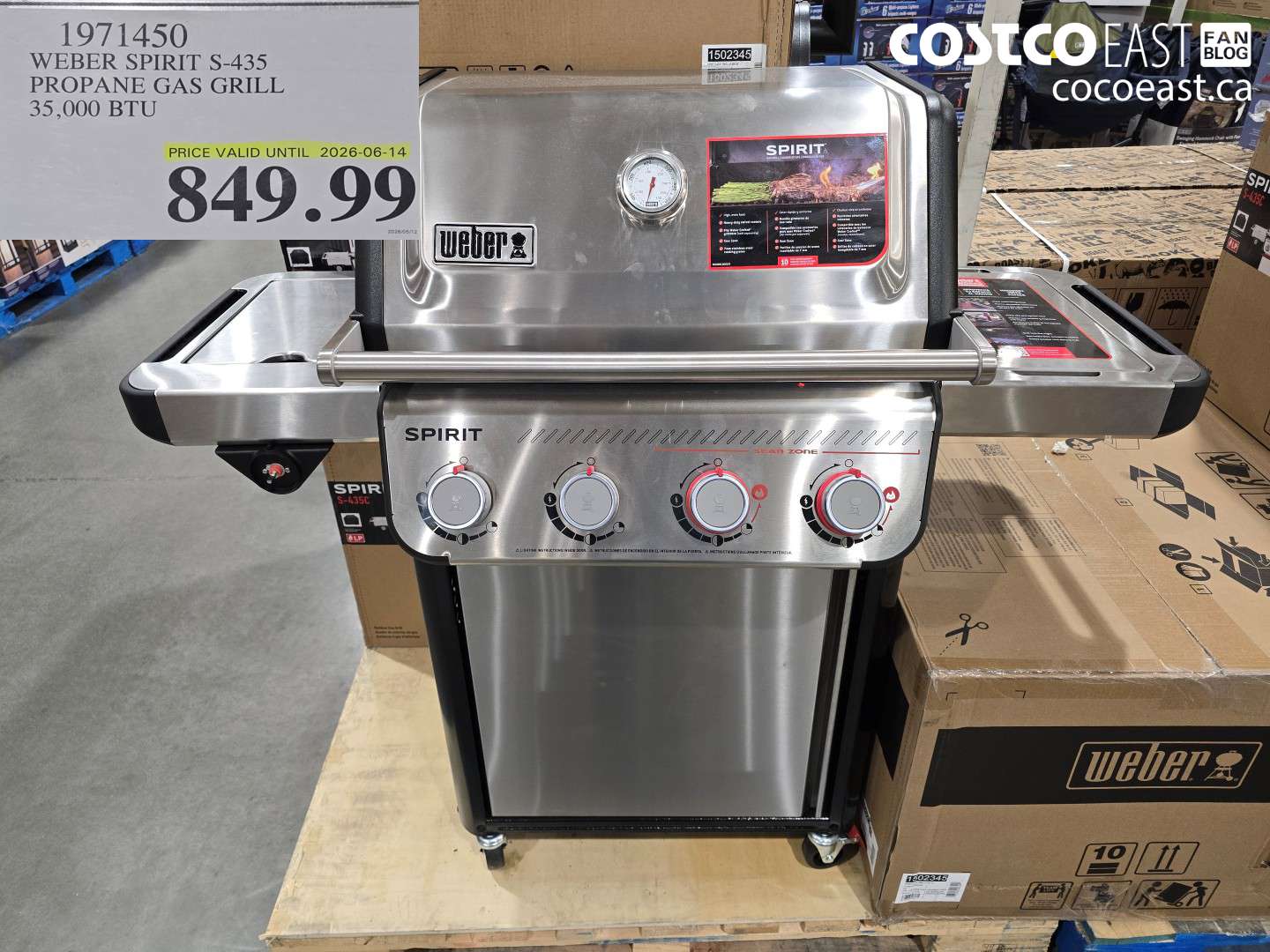1971450 WEBER SPIRIT S-435 PROPANE GAS GRILL 35,000 BTU $849.99