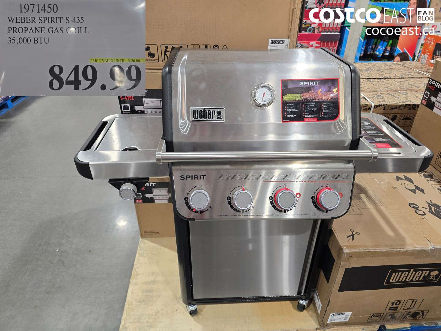 1971450 WEBER SPIRIT S-435 PROPANE GAS GRILL 35,000 BTU $849.99