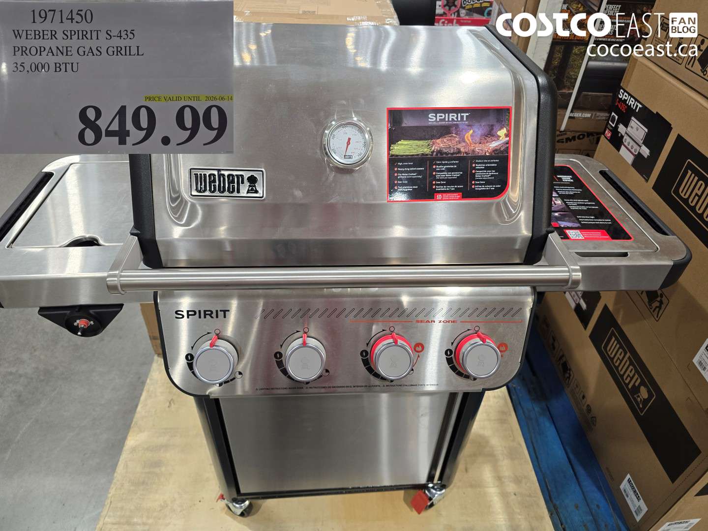 1971450 WEBER SPIRIT S-435 PROPANE GAS GRILL 35,000 BTU $849.99