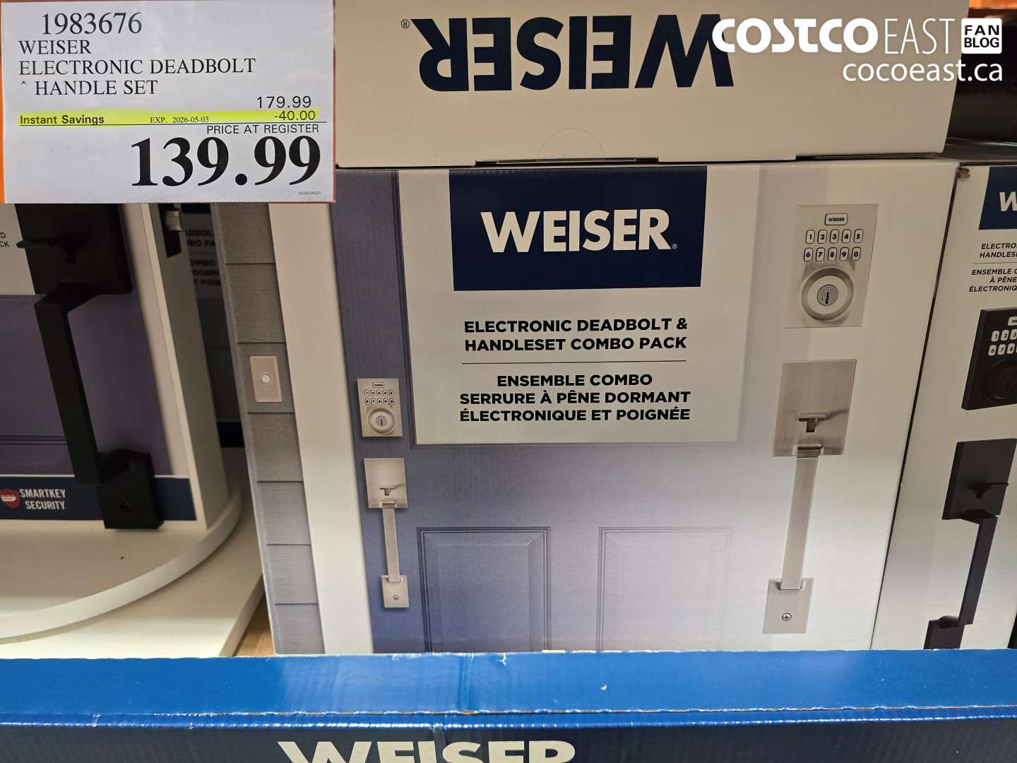 1983676 WEISER ELECTRONIC DEADBOLT HANDLE SET ($40.00 INSTANT SAVINGS EXPIRES ON 2026-05-03) $139.99