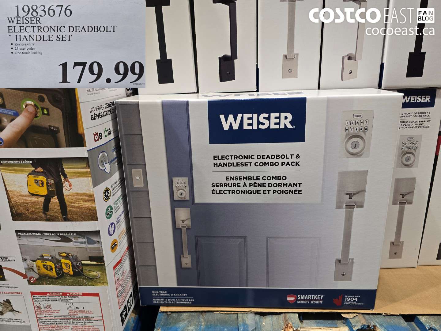 1983676 WEISER ELECTRONIC DEADBOLT HANDLE SET $179.99
