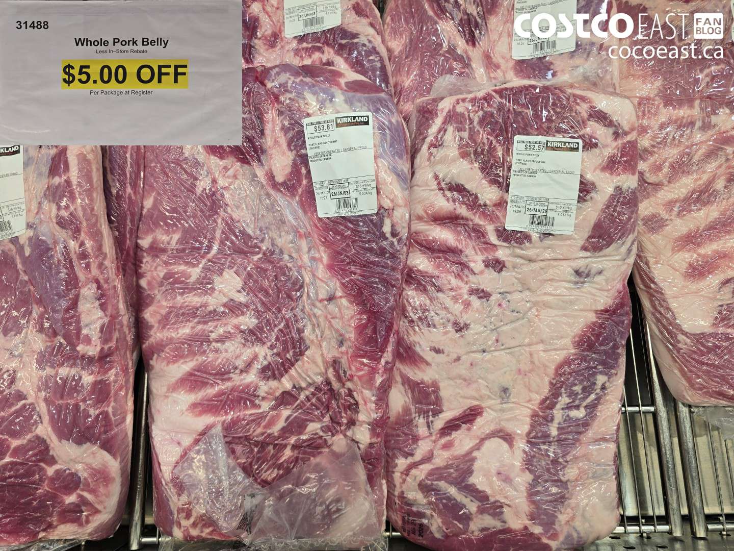 31488 WHOLE PORK BELLY ($5.00 INSTANT SAVINGS)