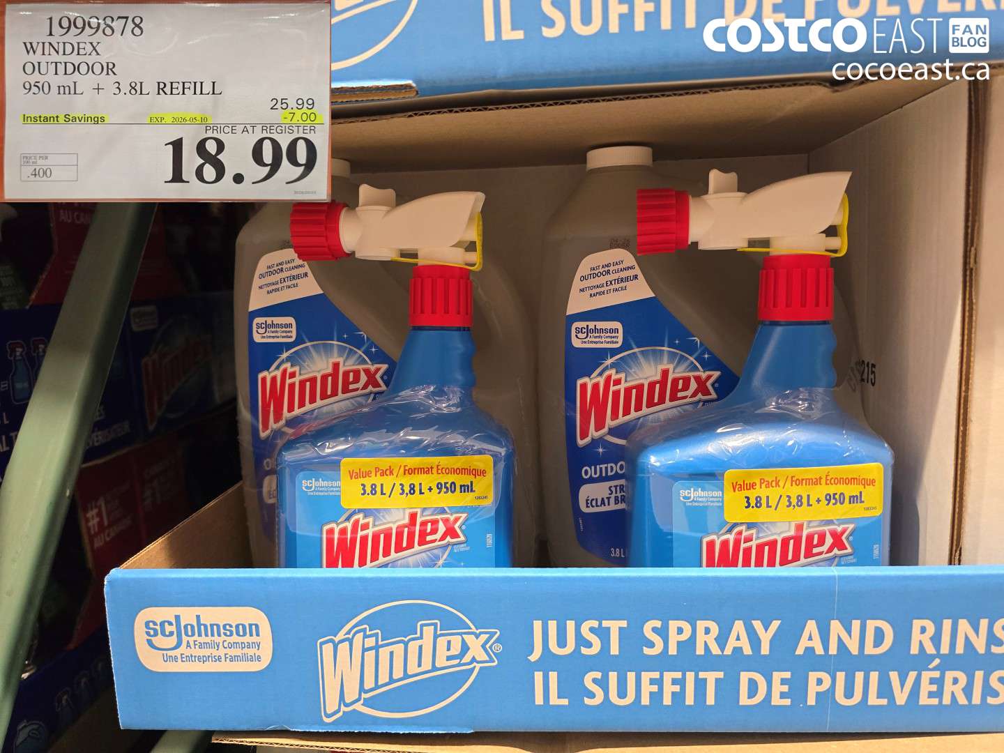 1999878 WINDEX OUTDOOR 950 ML + 3.8L REFILL ($7.00 INSTANT SAVINGS EXPIRES ON 2026-05-10) $18.99