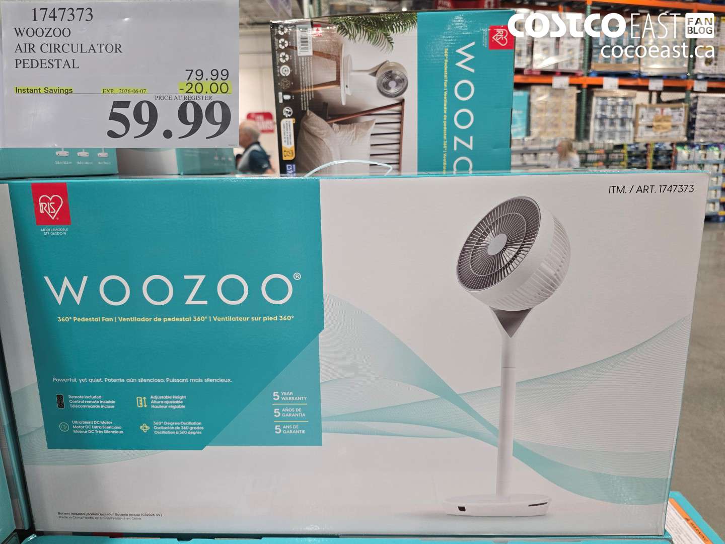 1747373 WOOZOO AIR CIRCULATOR PEDESTAL ($20.00 INSTANT SAVINGS EXPIRES ON 2026-06-07) $59.99
