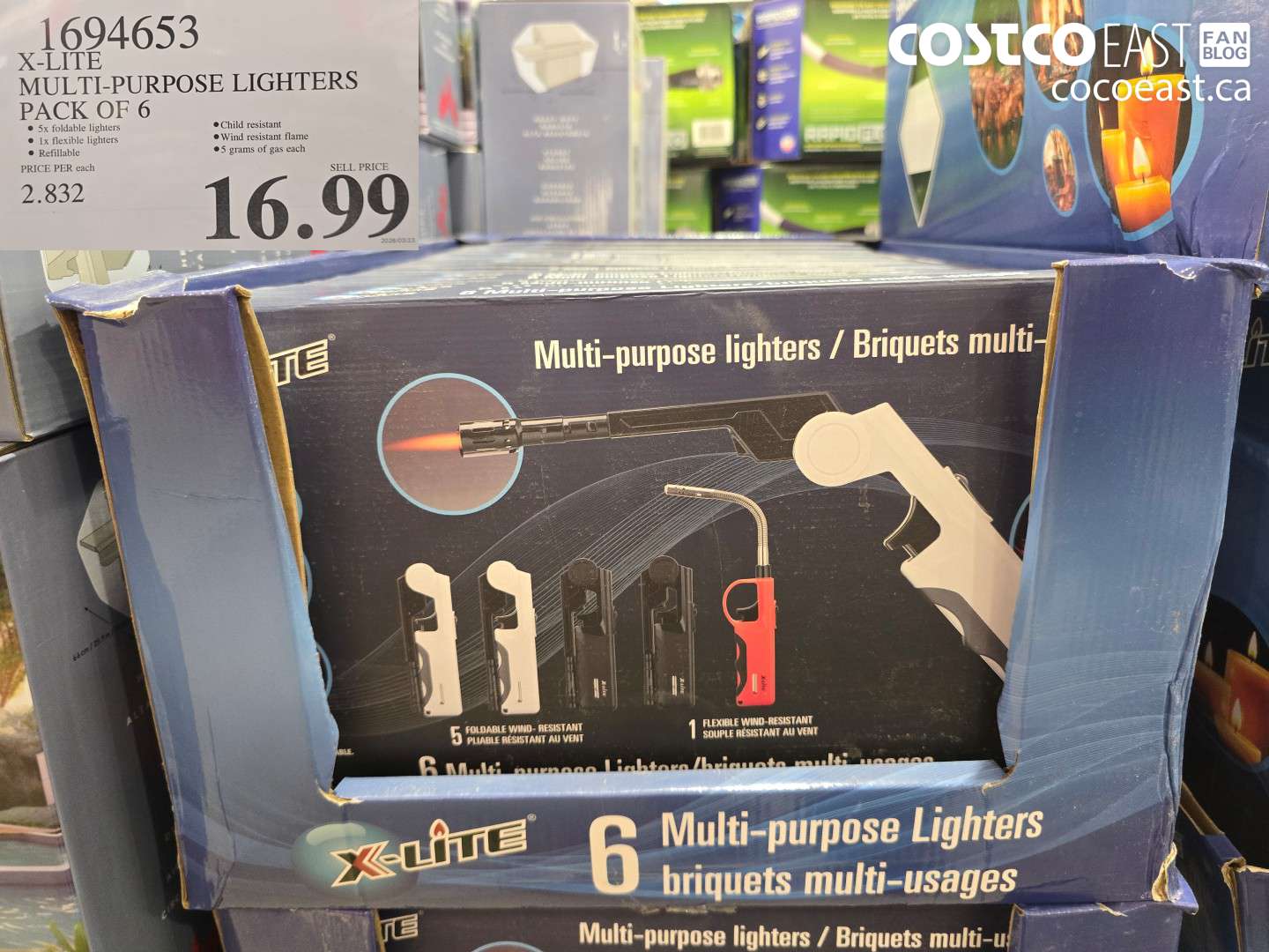 1694653 X-LITE MULTI-PURPOSE LIGHTERS PACK OF 6 $16.99