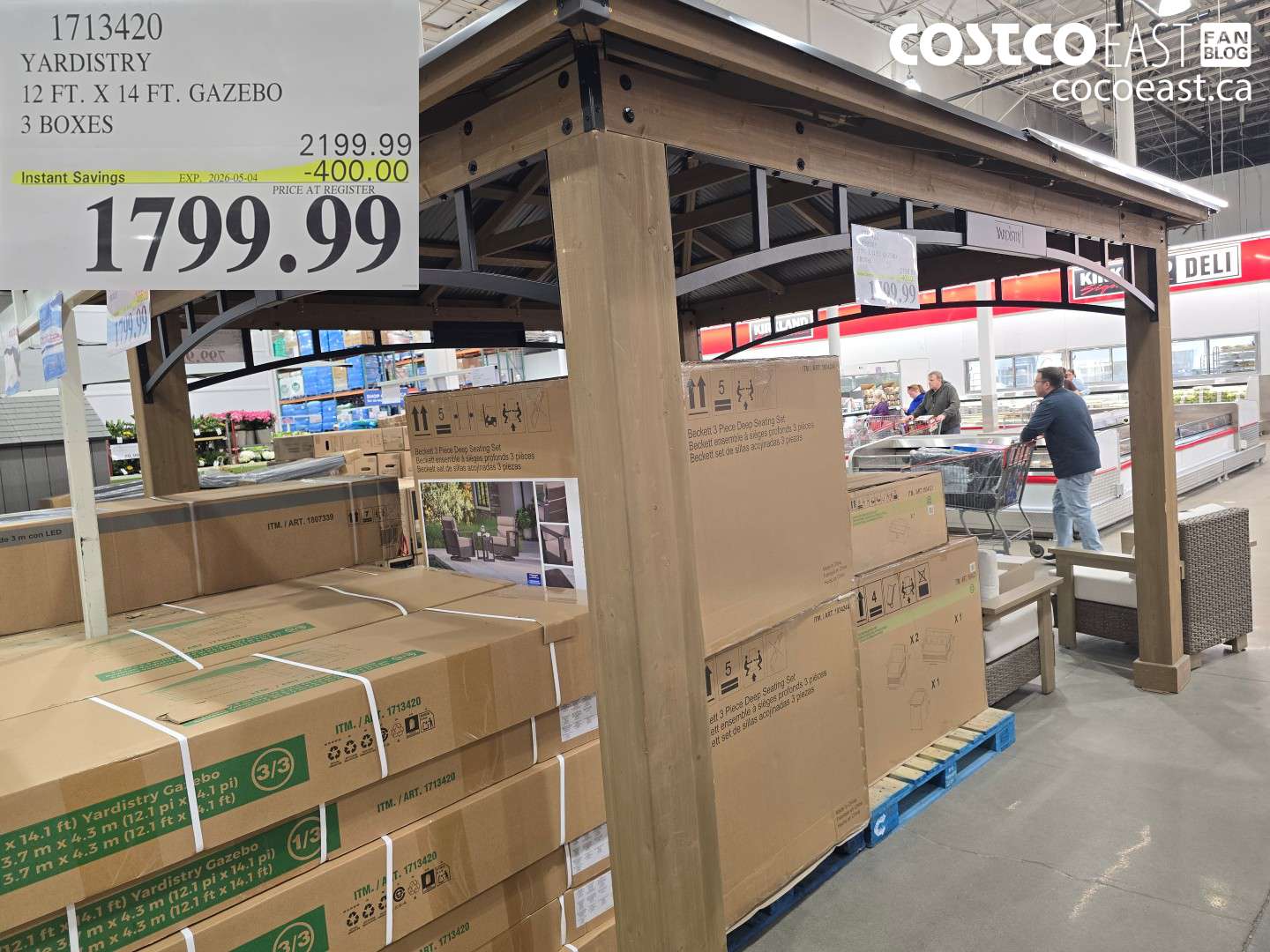 1713420 YARDISTRY 12 FT. X 14 FT. GAZEBO 3 BOXES ($400.00 INSTANT SAVINGS EXPIRES ON 2026-05-04) $1799.99