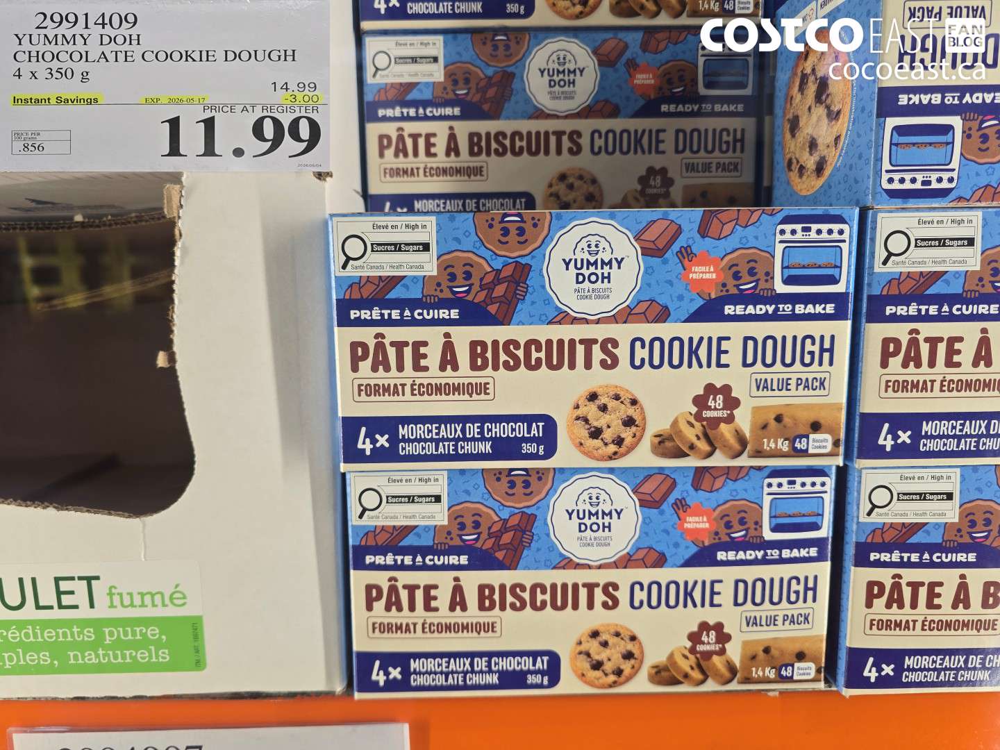 2991409 YUMMY DOH CHOCOLATE COOKIE DOUGH 4 X 350 G ($3.00 INSTANT SAVINGS EXPIRES ON 2026-05-17) $11.99
