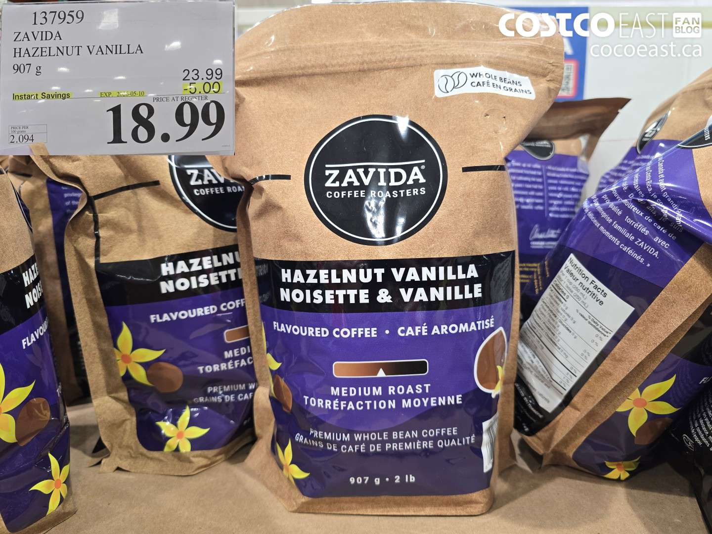 137959 ZAVIDA HAZELNUT VANILLA 907 G ($5.00 INSTANT SAVINGS EXPIRES ON 2026-05-10) $18.99