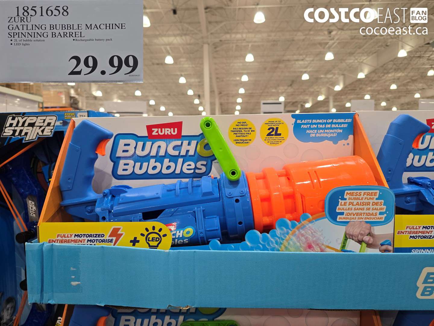 1851658 ZURU GATLING BUBBLE MACHINE SPINNING BARREL $29.99