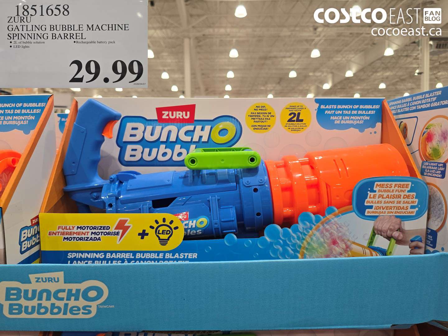 1851658 ZURU GATLING BUBBLE MACHINE SPINNING BARREL $29.99