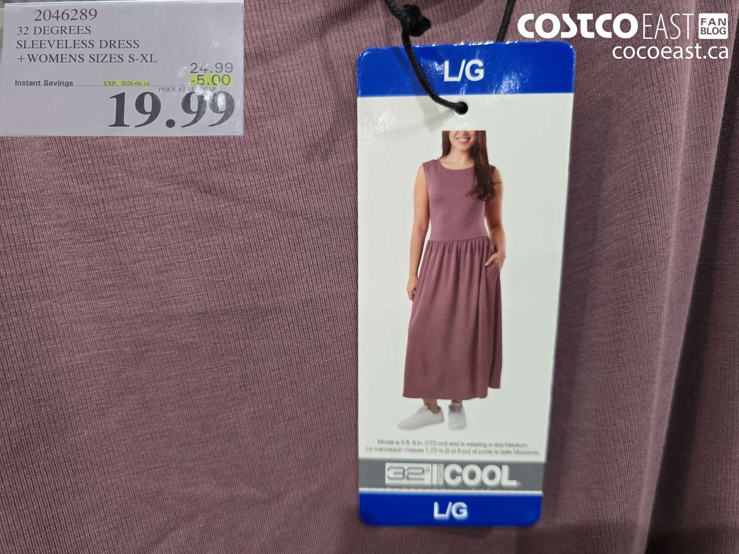 2046289 32 DEGREES SLEEVELESS DRESS + WOMENS SIZES S-XL ($5.00 INSTANT SAVINGS EXPIRES ON 2026-06-14) $19.99