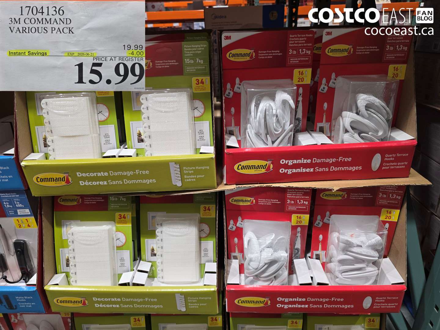 1704136 3M COMMAND VARIOUS PACK ($4.00 INSTANT SAVINGS EXPIRES ON 2026-06-21) $15.99