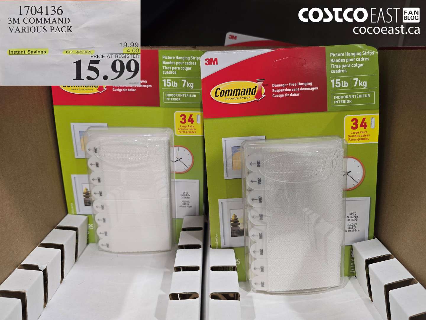 1704136 3M COMMAND VARIOUS PACK ($4.00 INSTANT SAVINGS EXPIRES ON 2026-06-21) $15.99