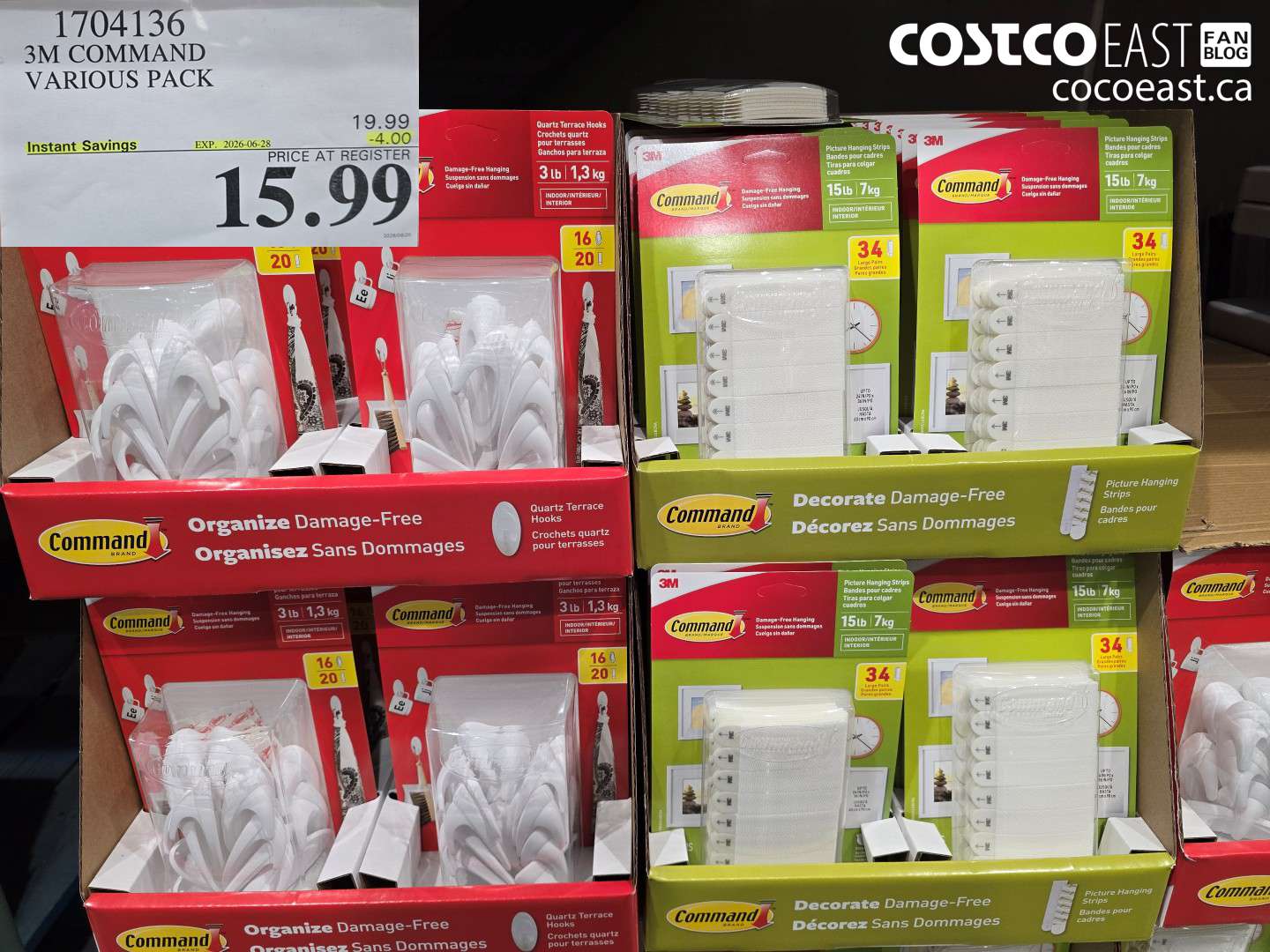 1704136 3M COMMAND VARIOUS PACK ($4.00 INSTANT SAVINGS EXPIRES ON 2026-06-28) $15.99