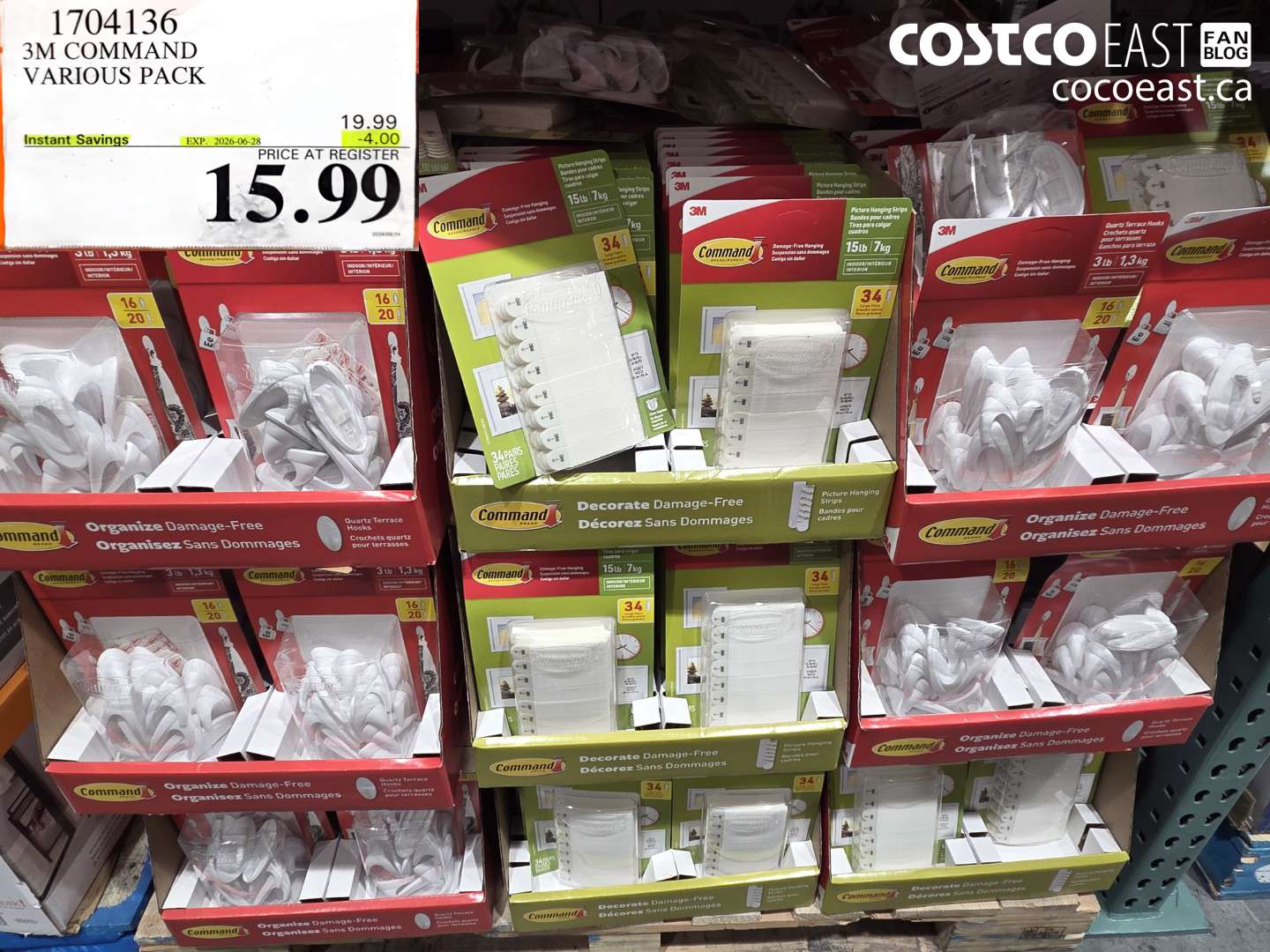 1704136 3M COMMAND VARIOUS PACK ($4.00 INSTANT SAVINGS EXPIRES ON 2026-06-28) $15.99