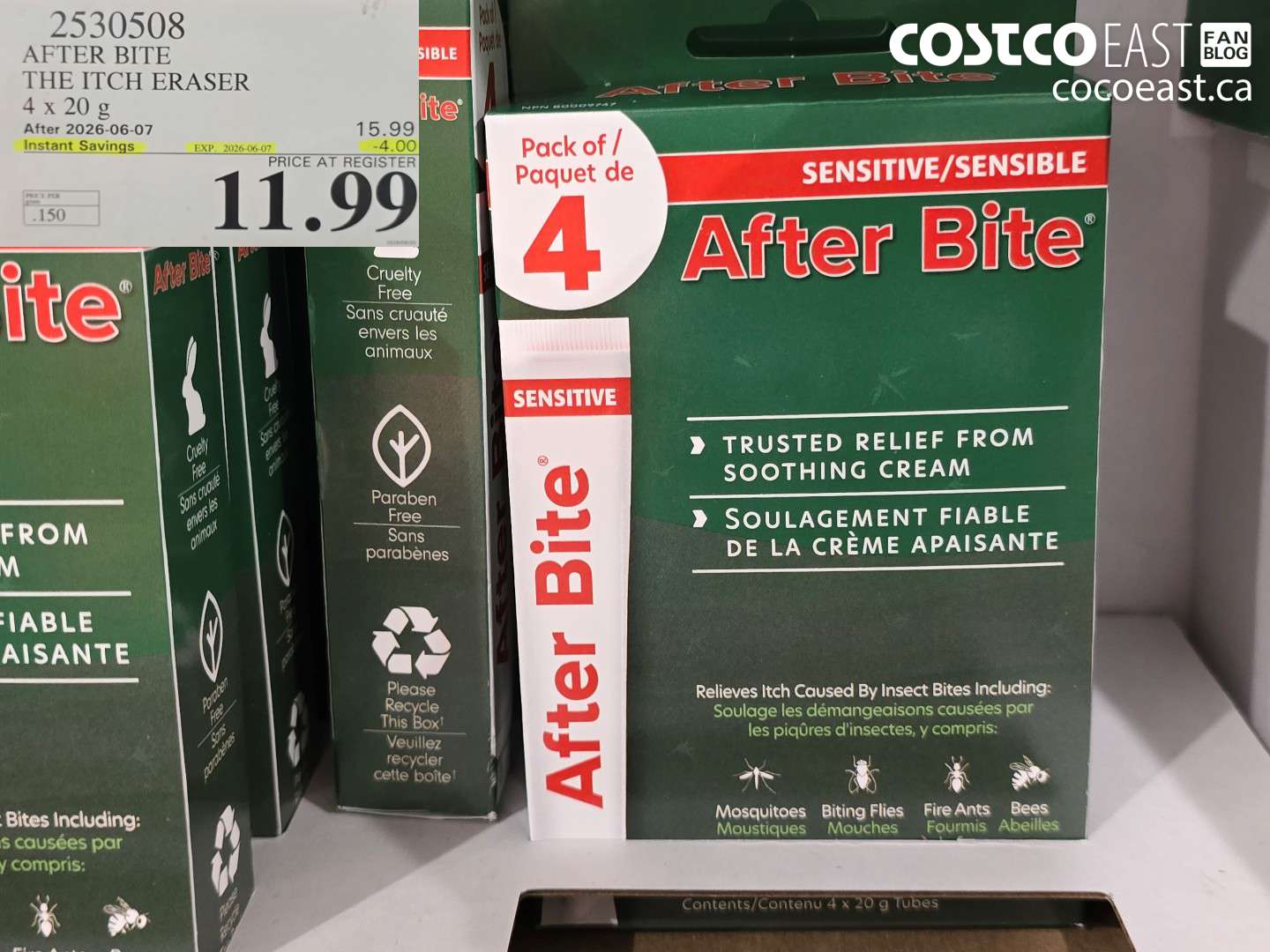 2530508 AFTER BITE THE ITCH ERASER 4 X 20 G ($4.00 INSTANT SAVINGS EXPIRES ON 2026-06-07) $11.99