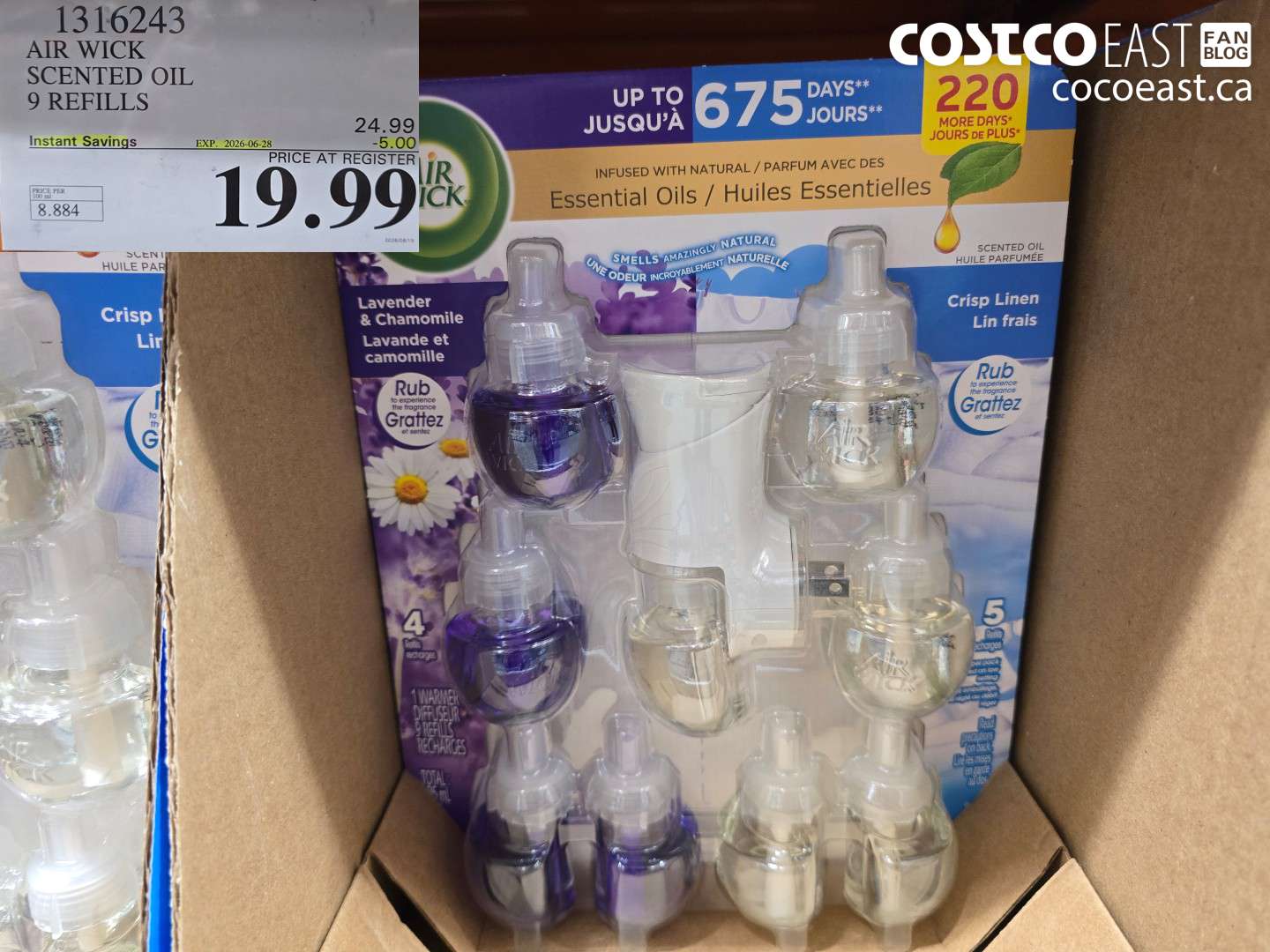 1316243 AIR WICK SCENTED OIL 9 REFILLS ($5.00 INSTANT SAVINGS EXPIRES ON 2026-06-28) $19.99