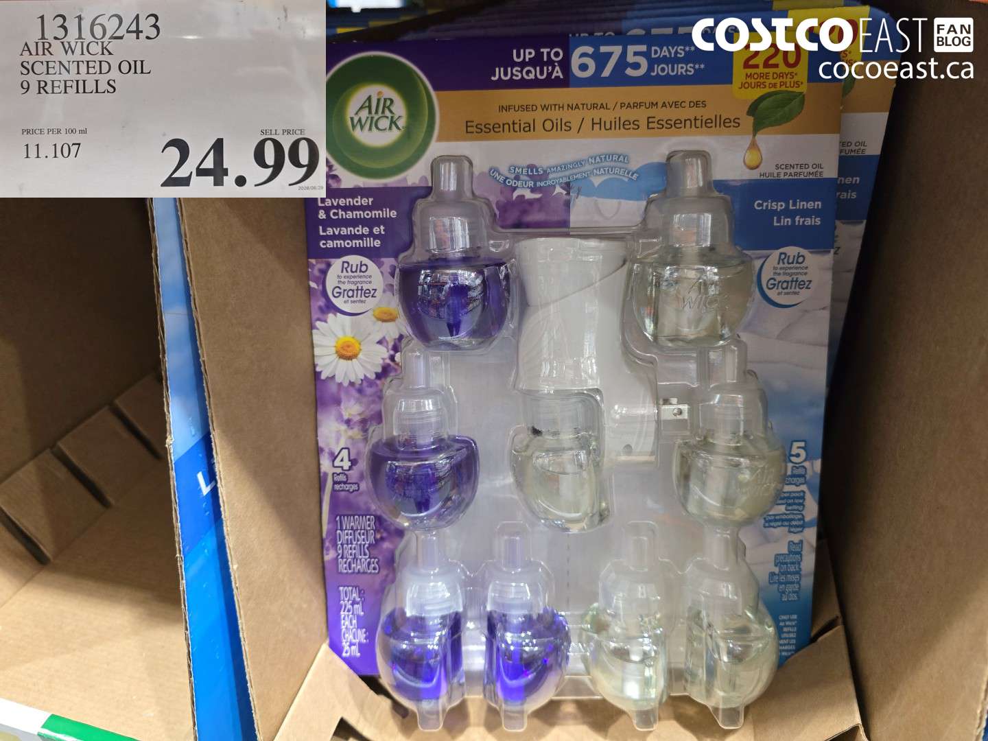 1316243 AIR WICK SCENTED OIL 9 REFILLS $24.99