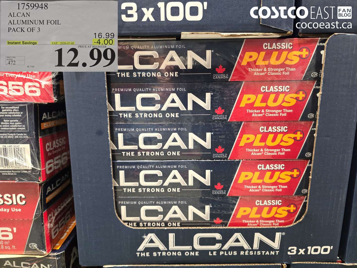 1759948 ALCAN ALUMINUM FOIL PACK OF 3 ($4.00 INSTANT SAVINGS EXPIRES ON 2026-07-05) $12.99