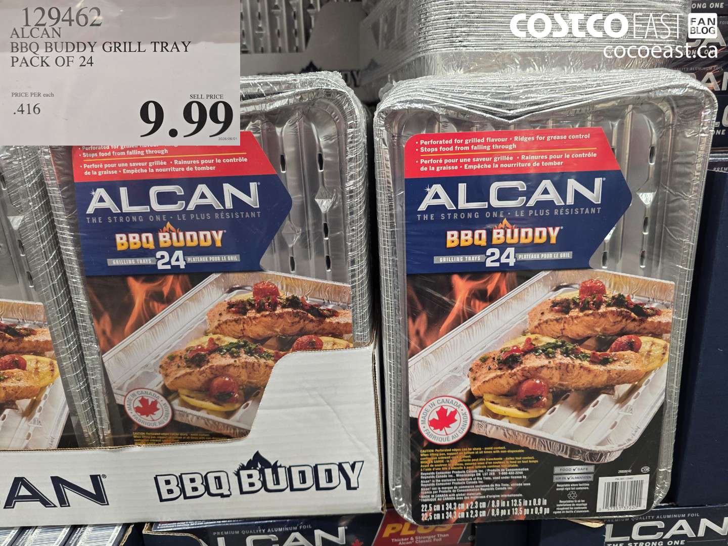 129462 ALCAN BBQ BUDDY GRILL TRAY PACK OF 24 $9.99