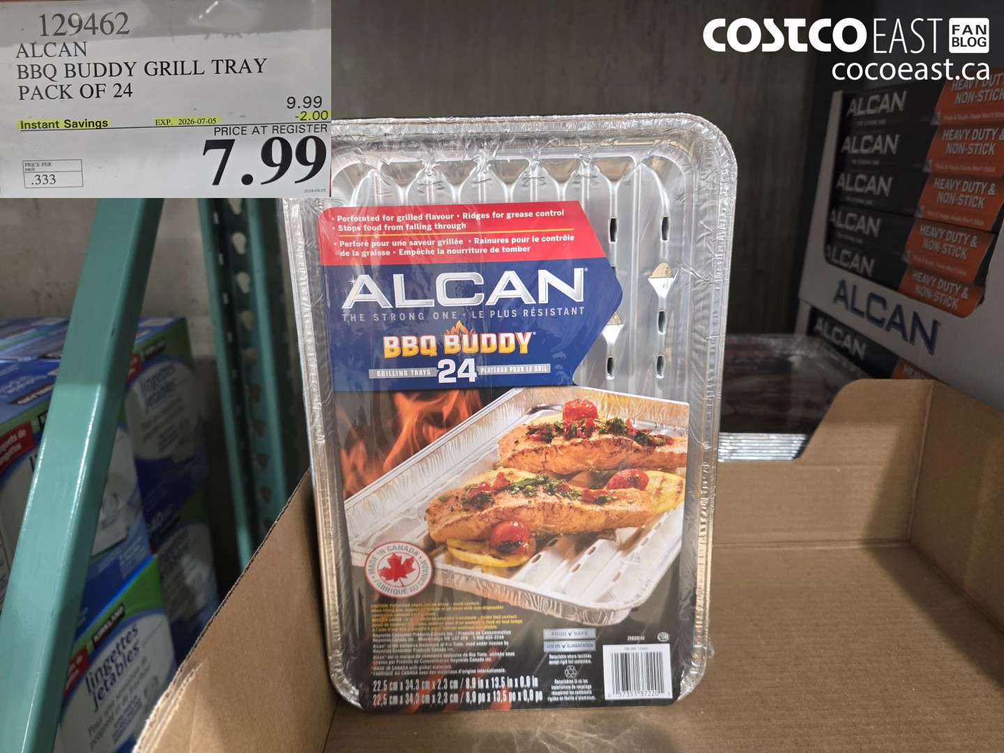 129462 ALCAN BBQ BUDDY GRILL TRAY PACK OF 24 ($2.00 INSTANT SAVINGS EXPIRES ON 2026-07-05) $7.99