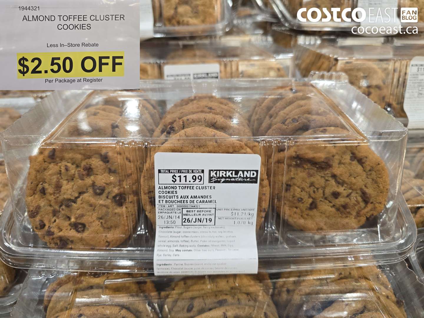 1944321 ALMOND TOFFEEE CLUSTER COOKIES ($2.50 INSTANT SAVINGS)