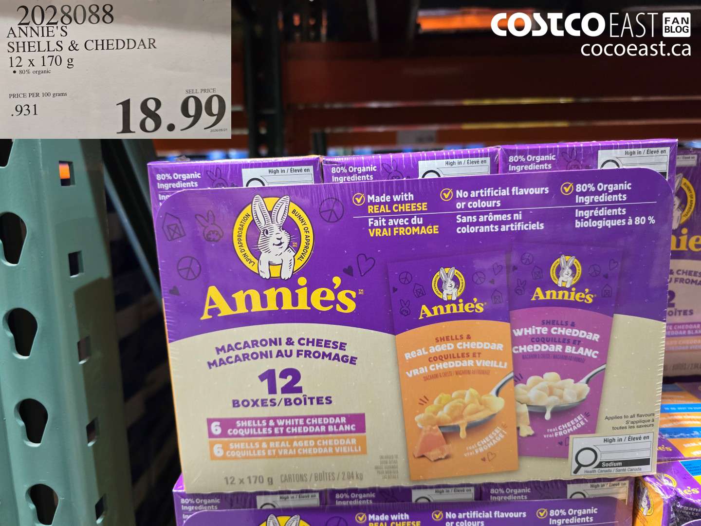 2028088 ANNIE'S SHELLS & CHEDDAR 12 X 170 G $18.99