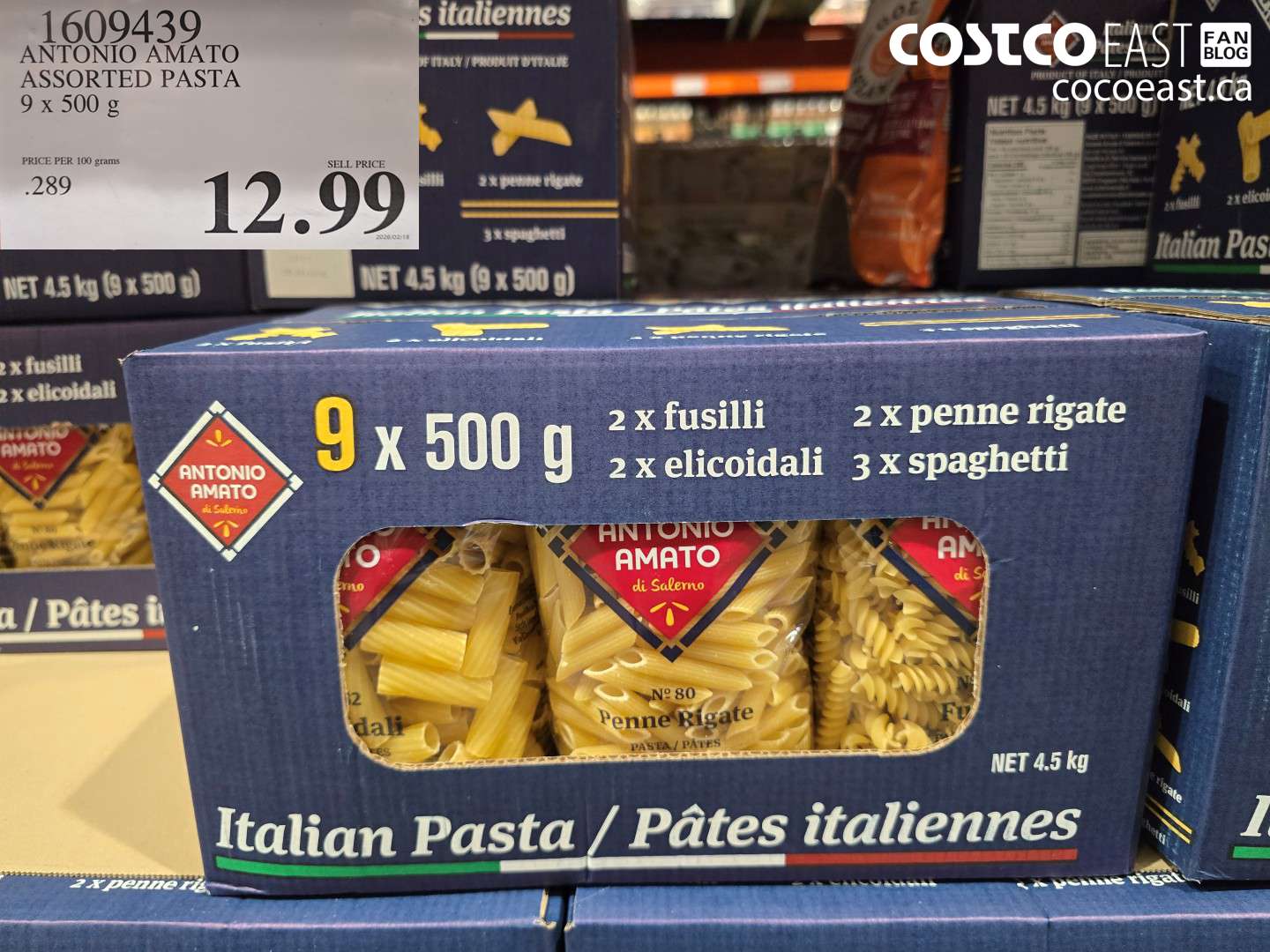 1609439 ANTONIO AMATO ASSORTED PASTA 9 X 500 G $12.99