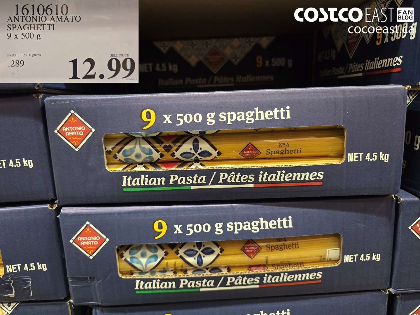 1610610 ANTONIO AMATO SPAGHETTI 9 X 500 G $12.99