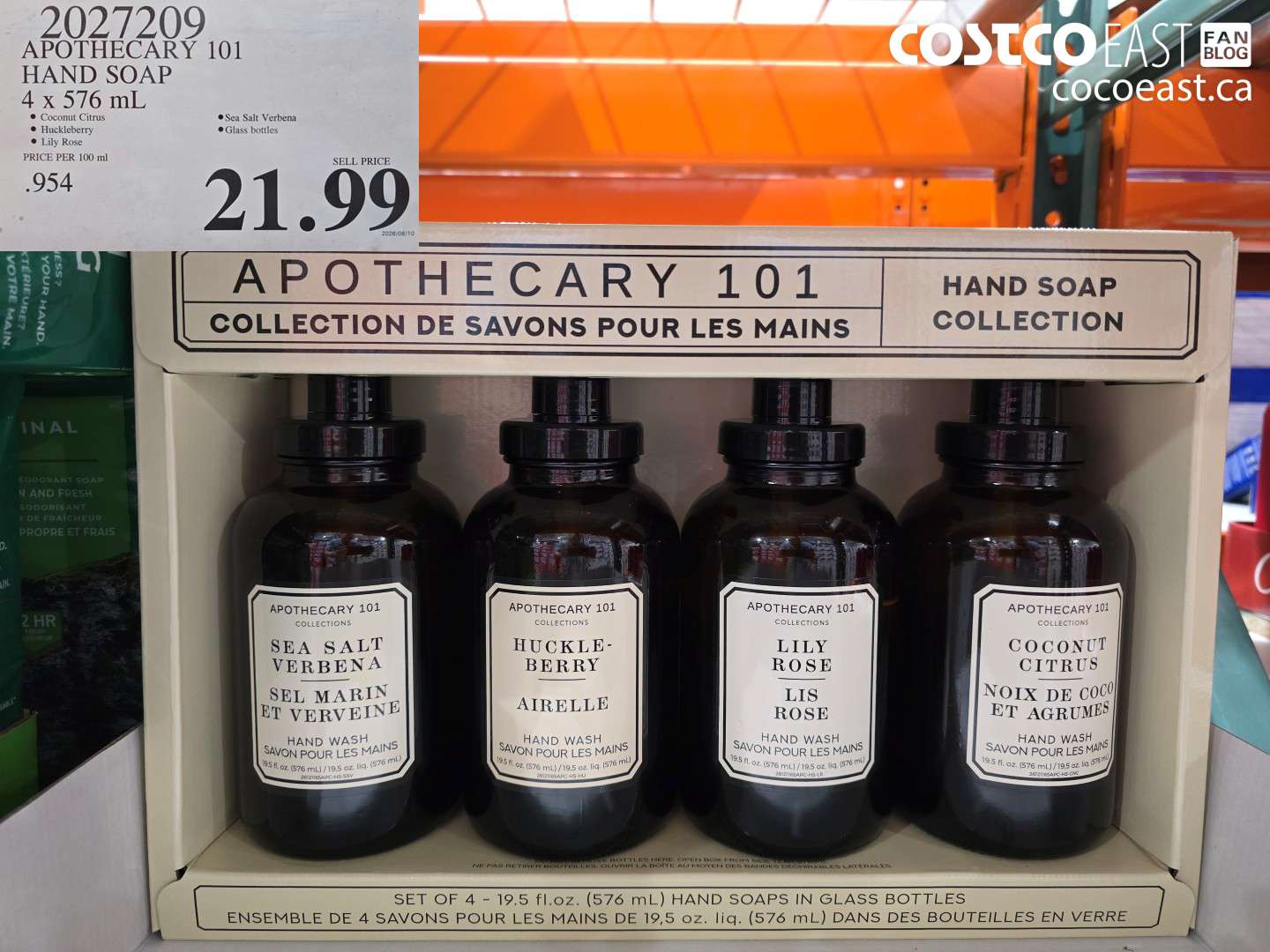 2027209 APOTHECARY 101 HAND SOAP 4 X 576 ML $21.99