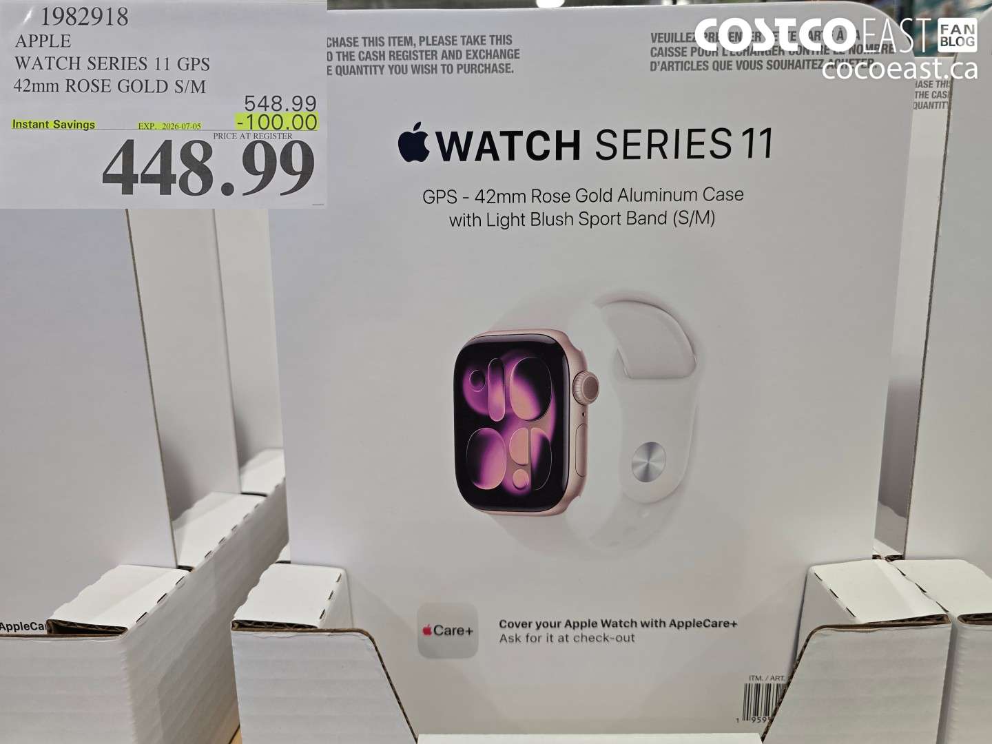 1982918 APPLE WATCH SERIES 11 GPS 42MM ROSE GOLD S/M ($100.00 INSTANT SAVINGS EXPIRES ON 2026-07-05) $448.99