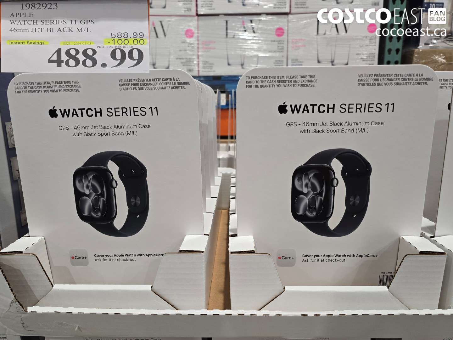 1982923 APPLE WATCH SERIES 11 GPS 46MM JET BLACK M/L ($100.00 INSTANT SAVINGS EXPIRES ON 2026-07-05) $488.99
