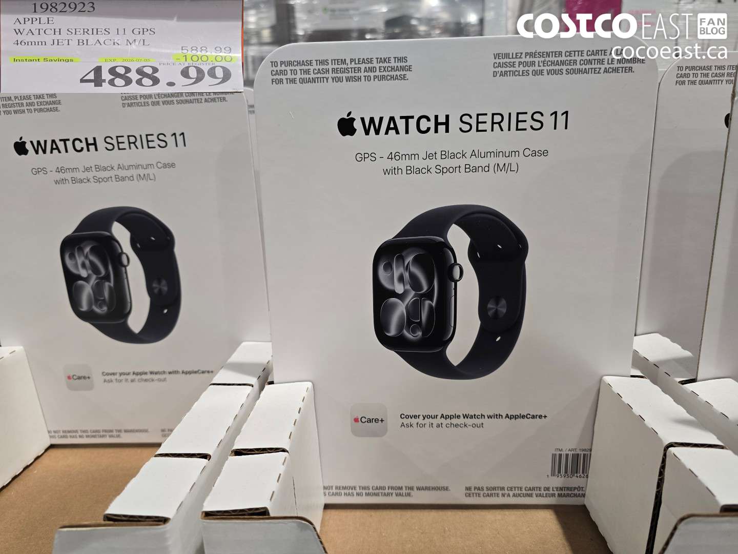 1982923 APPLE WATCH SERIES 11 GPS 46MM JET BLACK M/L ($100.00 INSTANT SAVINGS EXPIRES ON 2026-07-05) $488.99