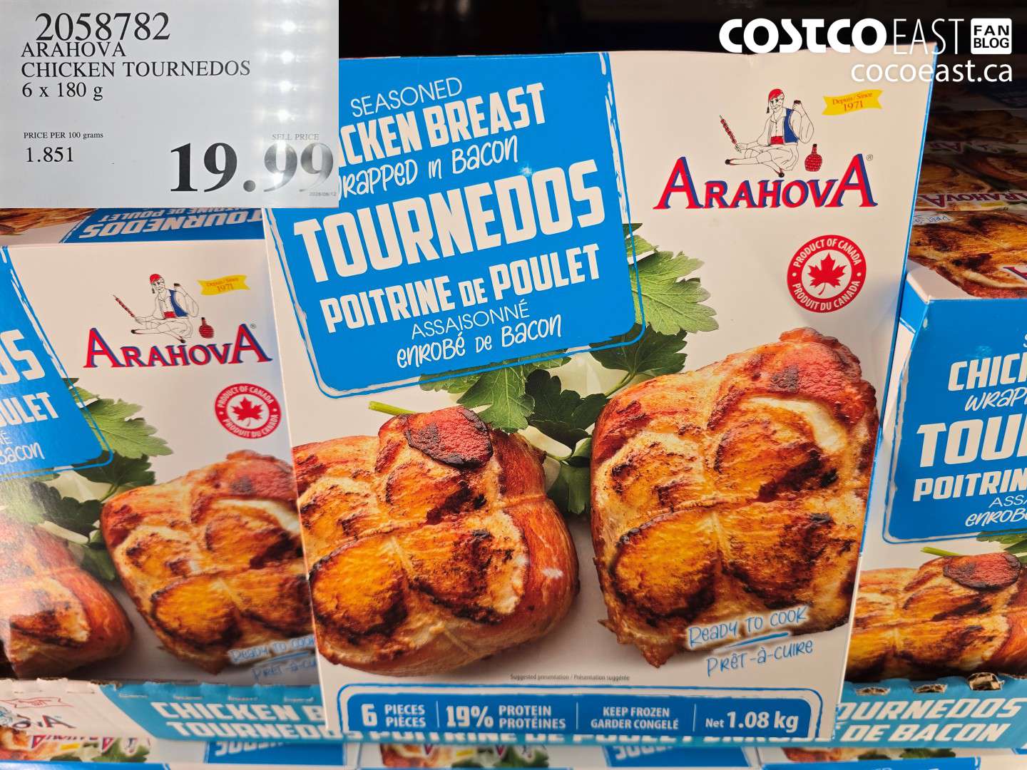2058782 ARAHOVA CHICKEN TOURNEDOS 6 X 180 G $19.99