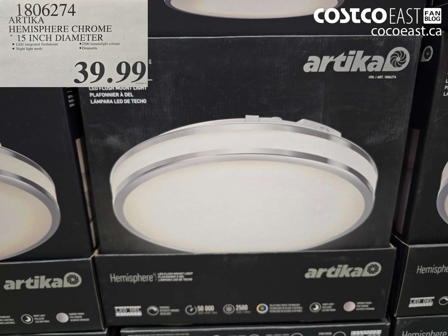 1806274 ARTIKA HEMISPHERE CHROME 15 INCH DIAMETER $39.99