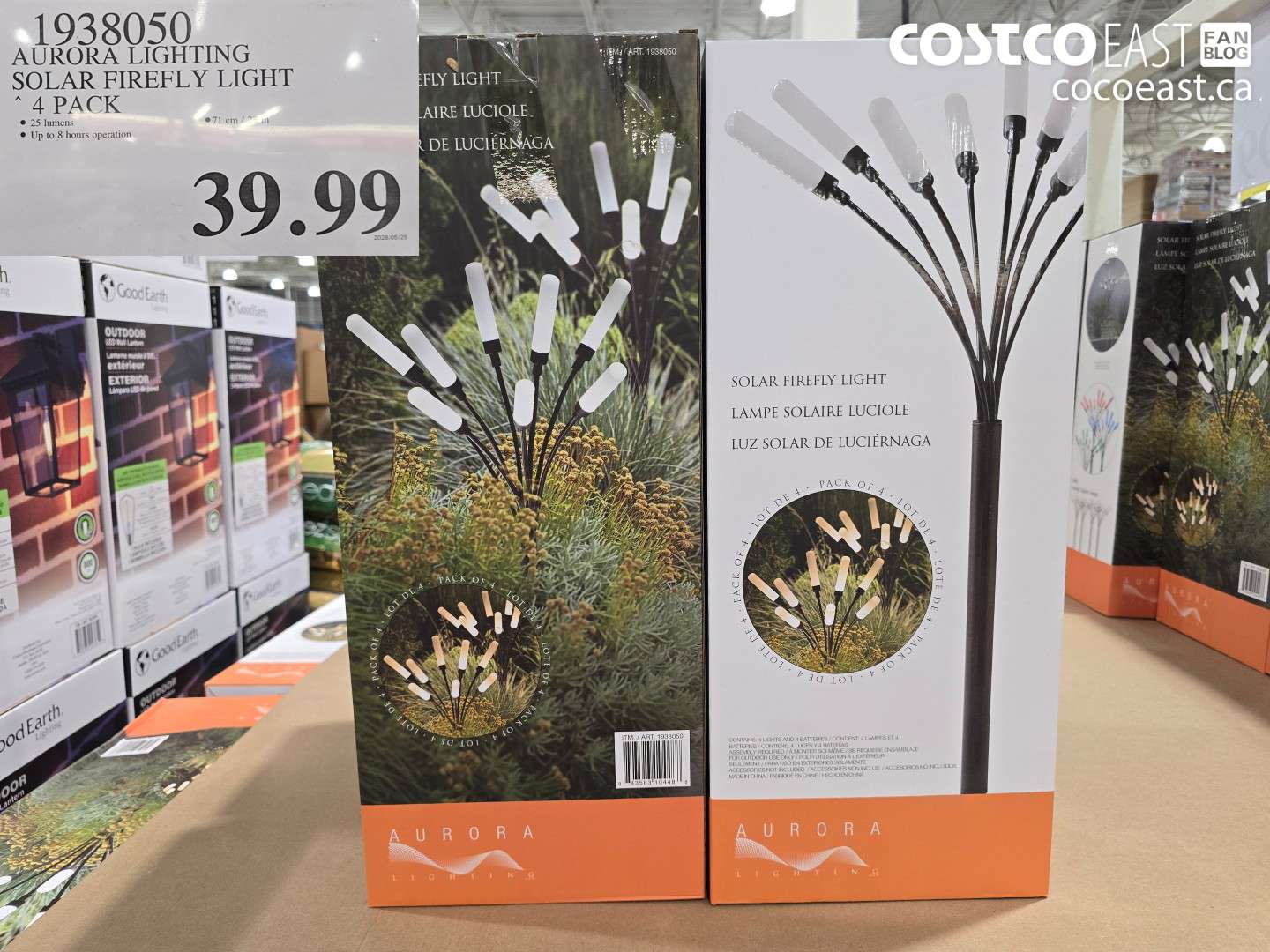 1938050 AURORA LIGHTING SOLAR FIREFLY LIGHT 4 PACK $39.99