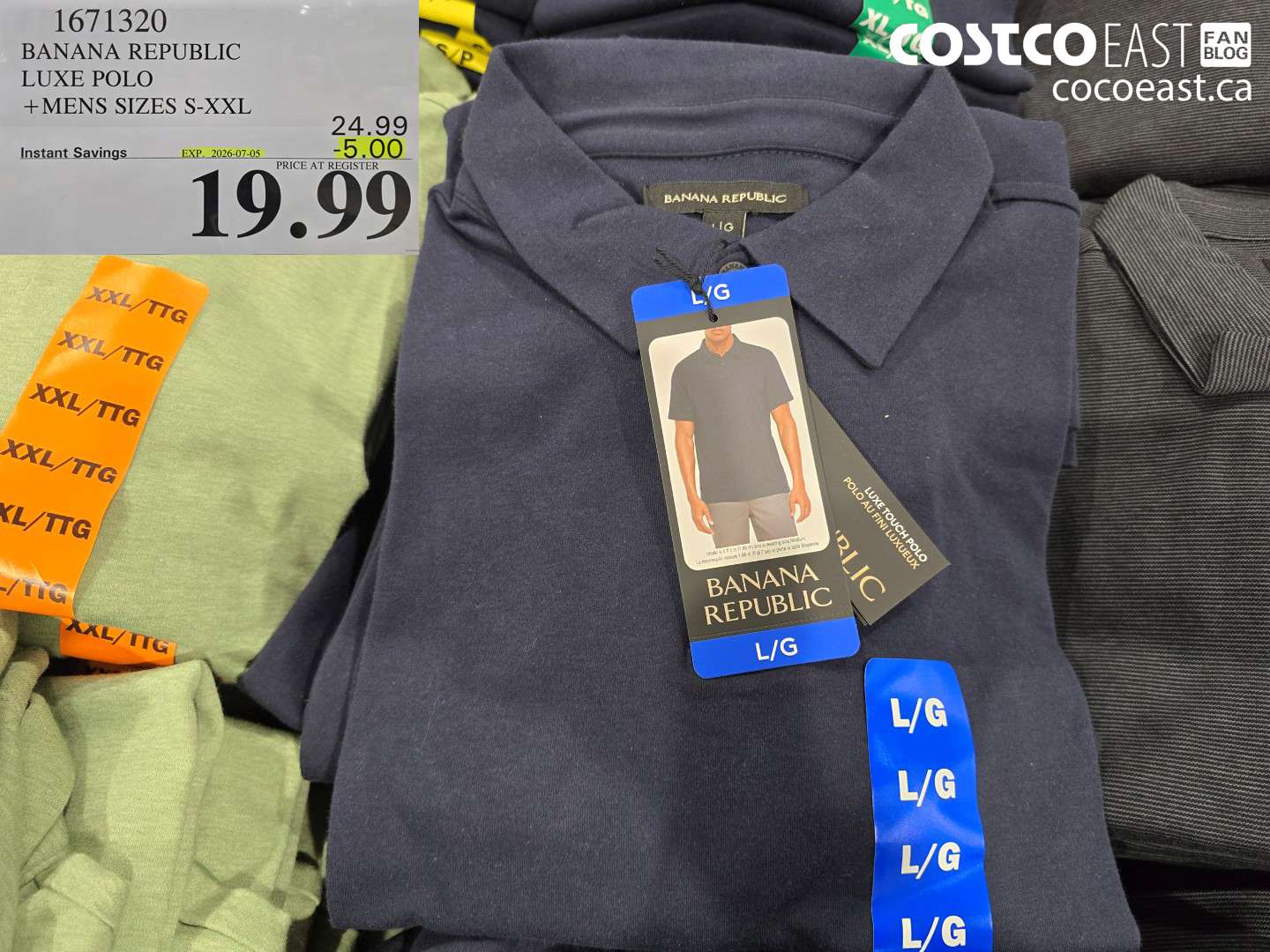 1671320 BANANA REPUBLIC LUXE POLO MENS SIZES S-XXL ($5.00 INSTANT SAVINGS EXPIRES ON 2026-07-05) $19.99