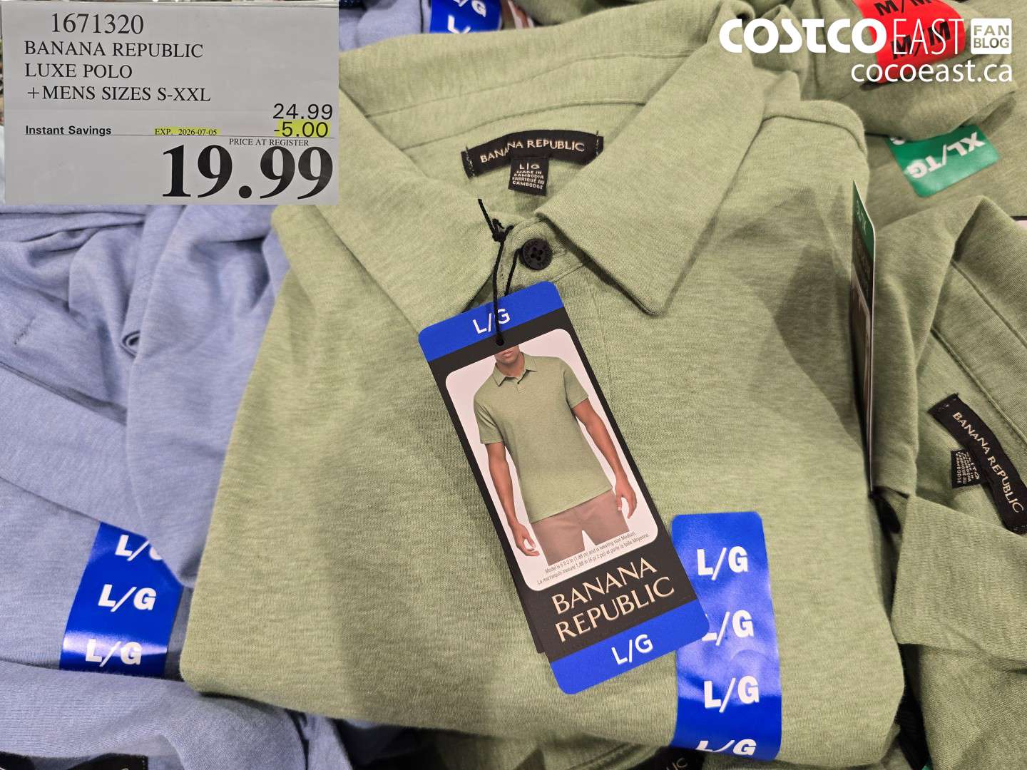 1671320 BANANA REPUBLIC LUXE POLO + MENS SIZES S-XXL ($5.00 INSTANT SAVINGS EXPIRES ON 2026-07-05) $19.99