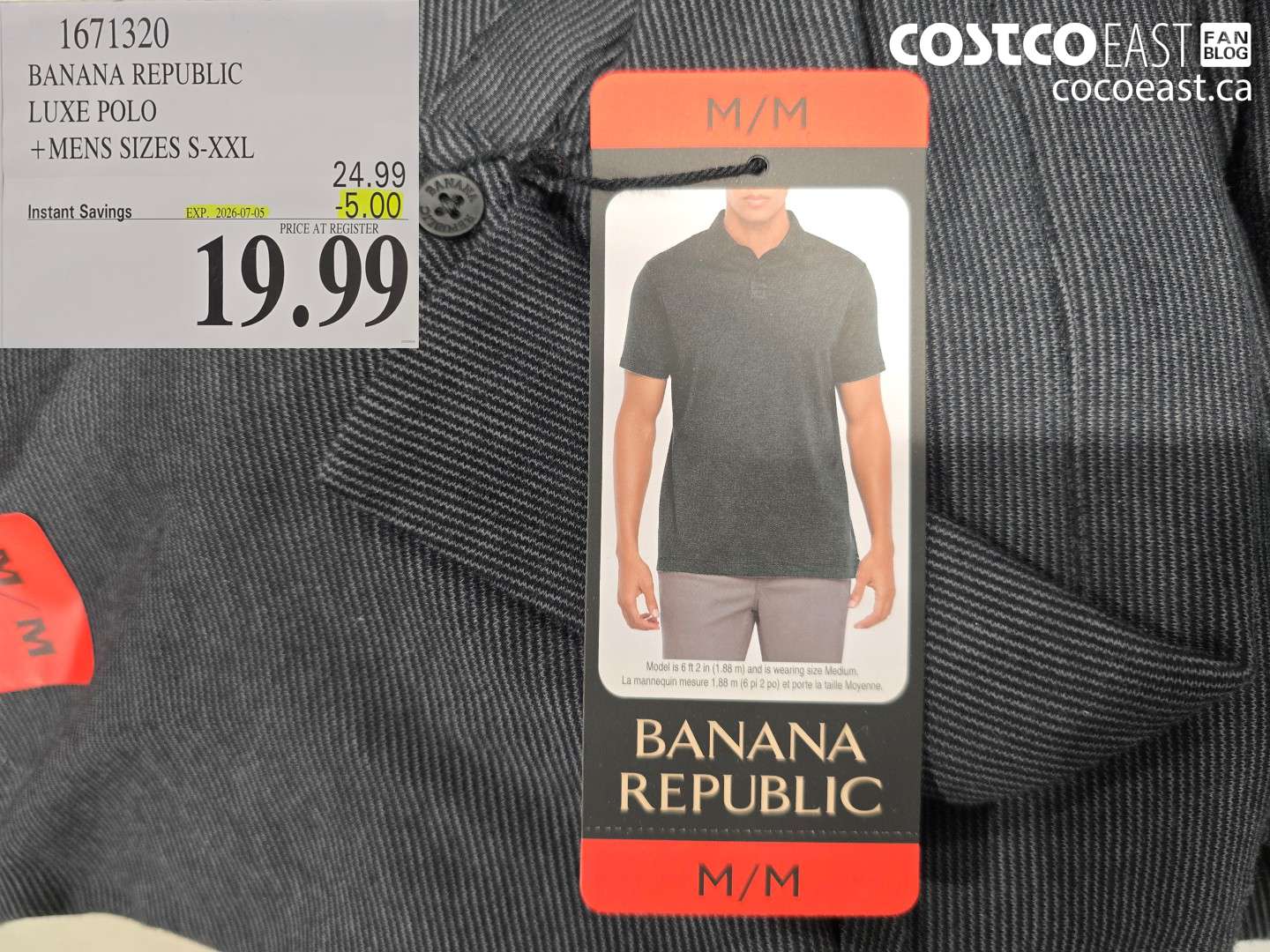 1671320 BANANA REPUBLIC LUXE POLO + MENS SIZES S-XXL ($5.00 INSTANT SAVINGS EXPIRES ON 2026-07-05) $19.99