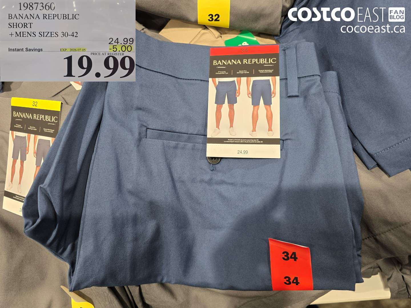 1987360 BANANA REPUBLIC SHORT MENS SIZES 30-42 ($5.00 INSTANT SAVINGS EXPIRES ON 2026-07-05) $19.99
