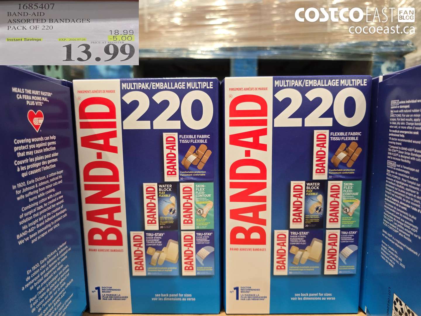 1685407 BAND-AID ASSORTED BANDAGES PACK OF 220 ($5.00 INSTANT SAVINGS EXPIRES ON 2026-07-05) $13.99
