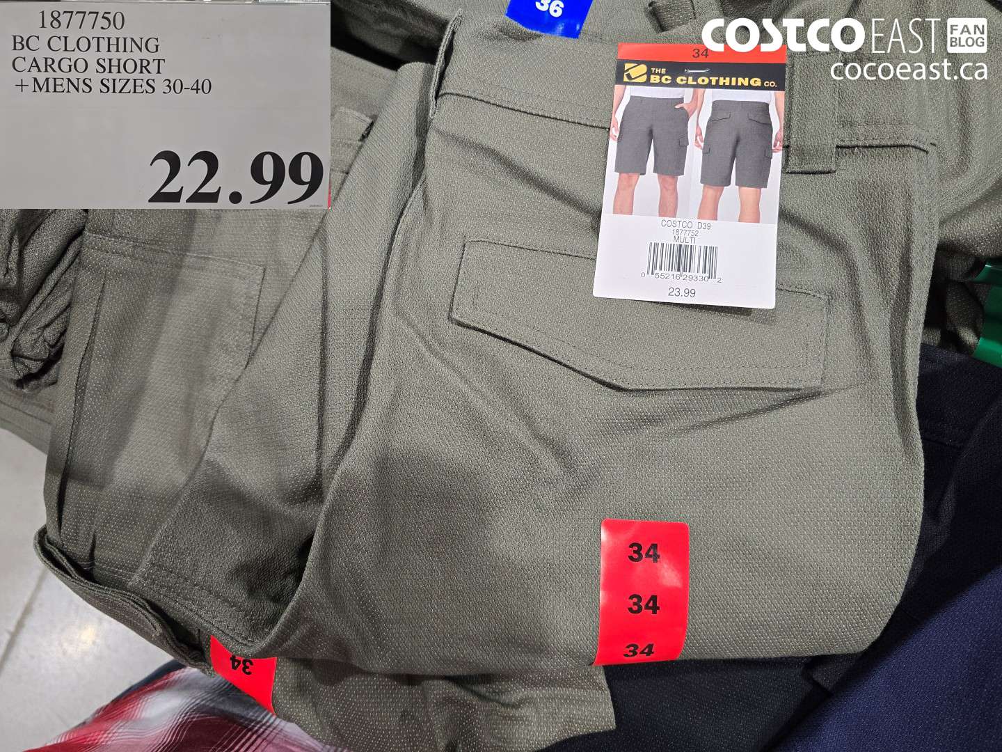 1877750 BC CLOTHING CARGO SHORT MENS SIZES 30-40 $22.99