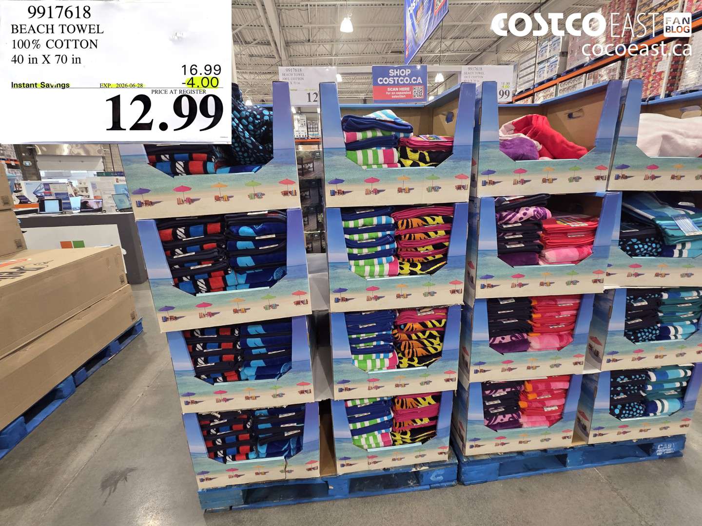 9917618 BEACH TOWEL 100% COTTON 40 IN X 70 IN ($4.00 INSTANT SAVINGS EXPIRES ON 2026-06-28) $12.99