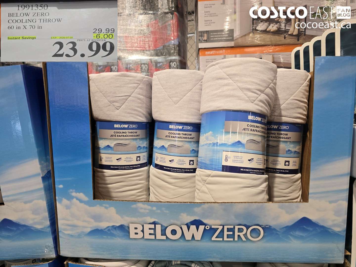 1991350 BELOW ZERO COOLING THROW 60 IN X 70 IN ($6.00 INSTANT SAVINGS EXPIRES ON 2026-07-05) $23.99
