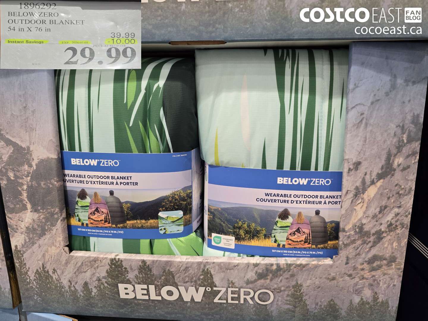1896292 BELOW ZERO OUTDOOR BLANKET 54 IN X 76 IN ($10.00 INSTANT SAVINGS EXPIRES ON 2026-07-05) $29.99