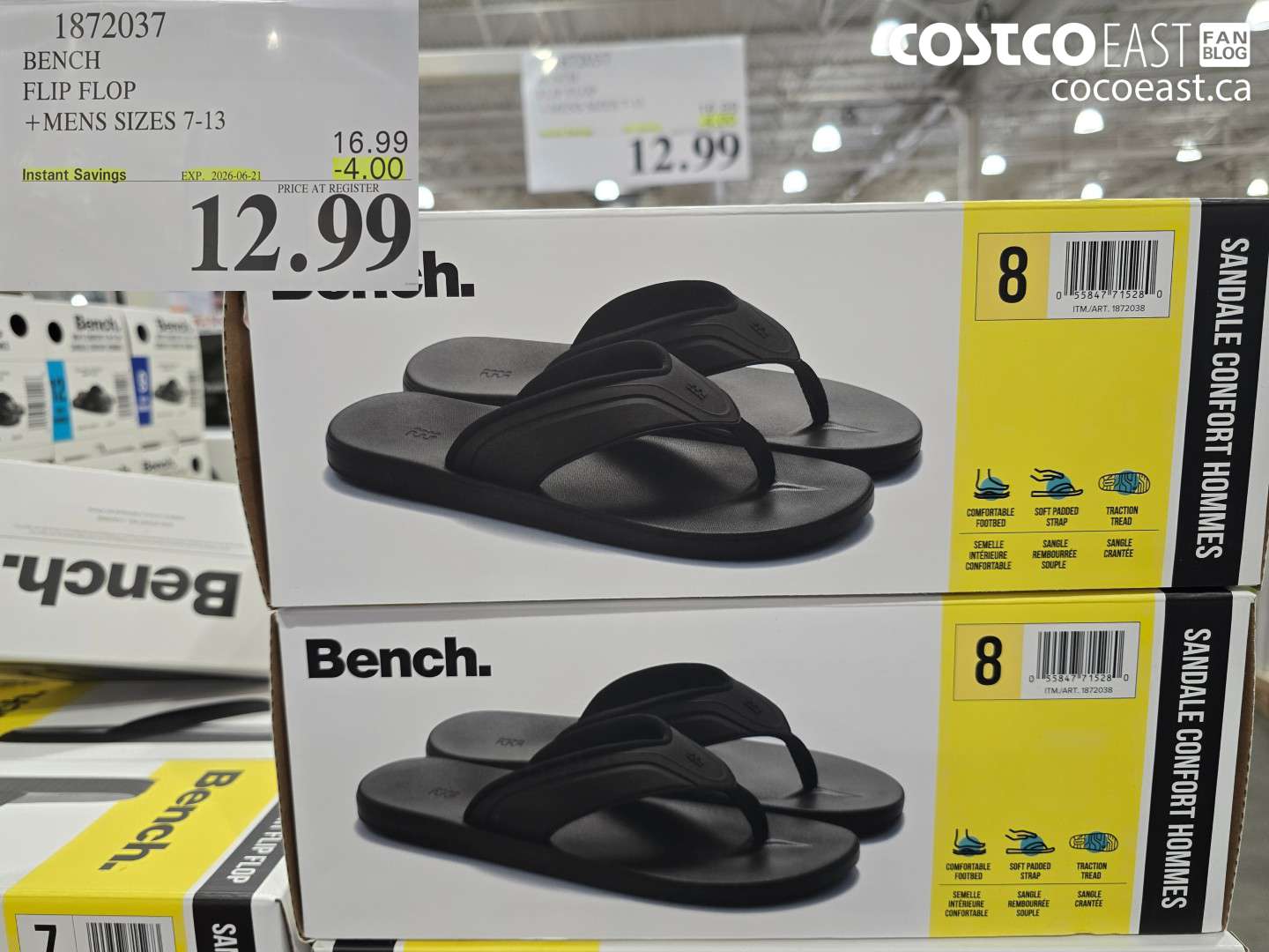 1872037 BENCH FLIP FLOP MENS SIZES 7-13 ($4.00 INSTANT SAVINGS EXPIRES ON 2026-06-21) $12.99